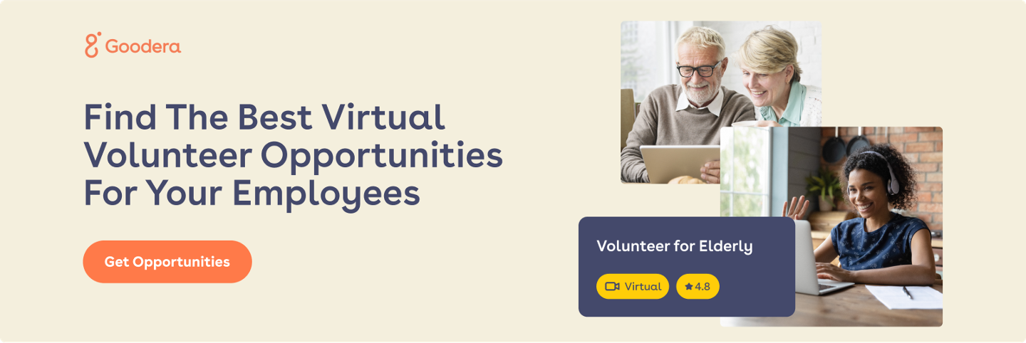 Goodera's virtual volunteering catalog