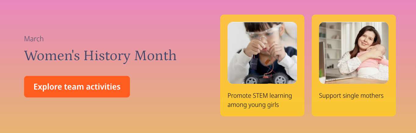 Goodera's Women's History Month volunteering catalog