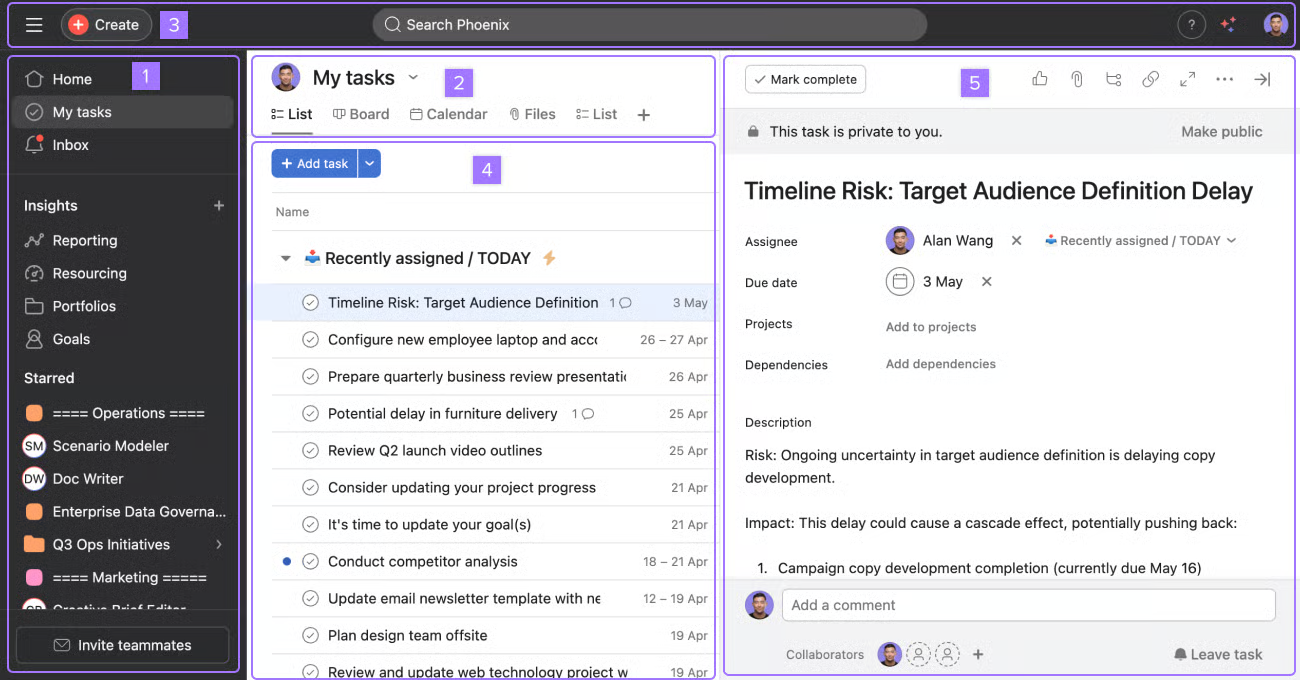 Navigating Asana