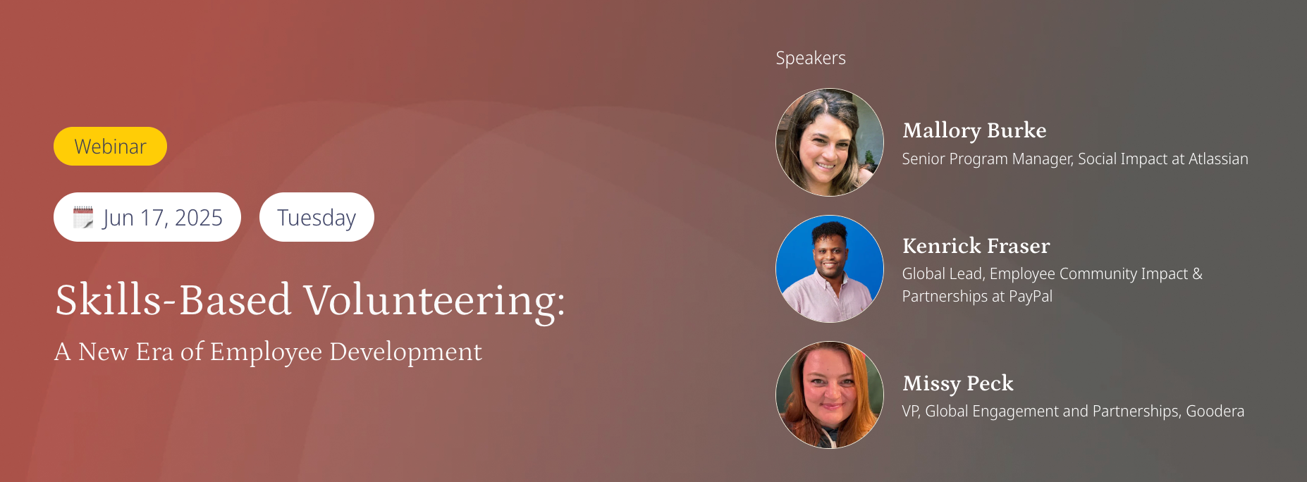 Goodera's Skills-Based Volunteering Webinar with Kenrick Fraser and Mallory Burke