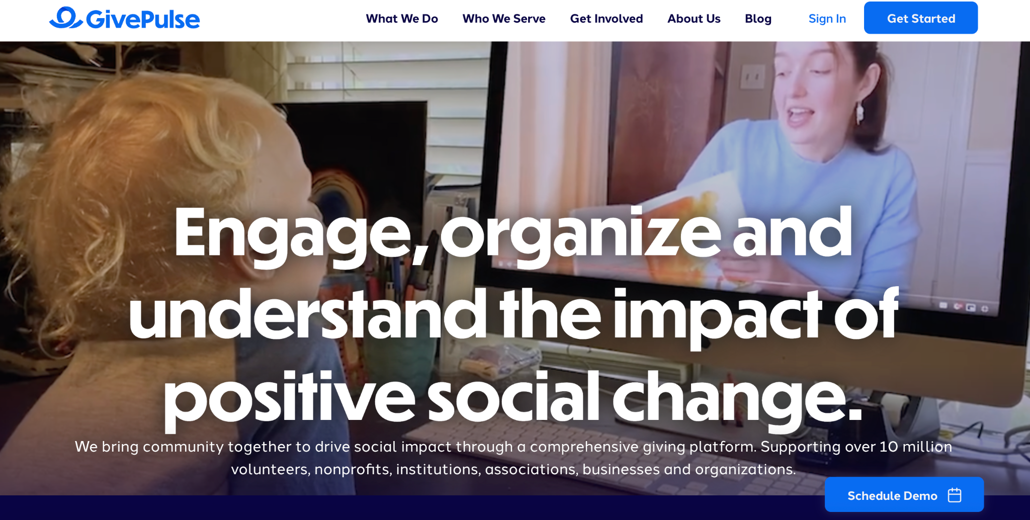 GivePulse's website banner