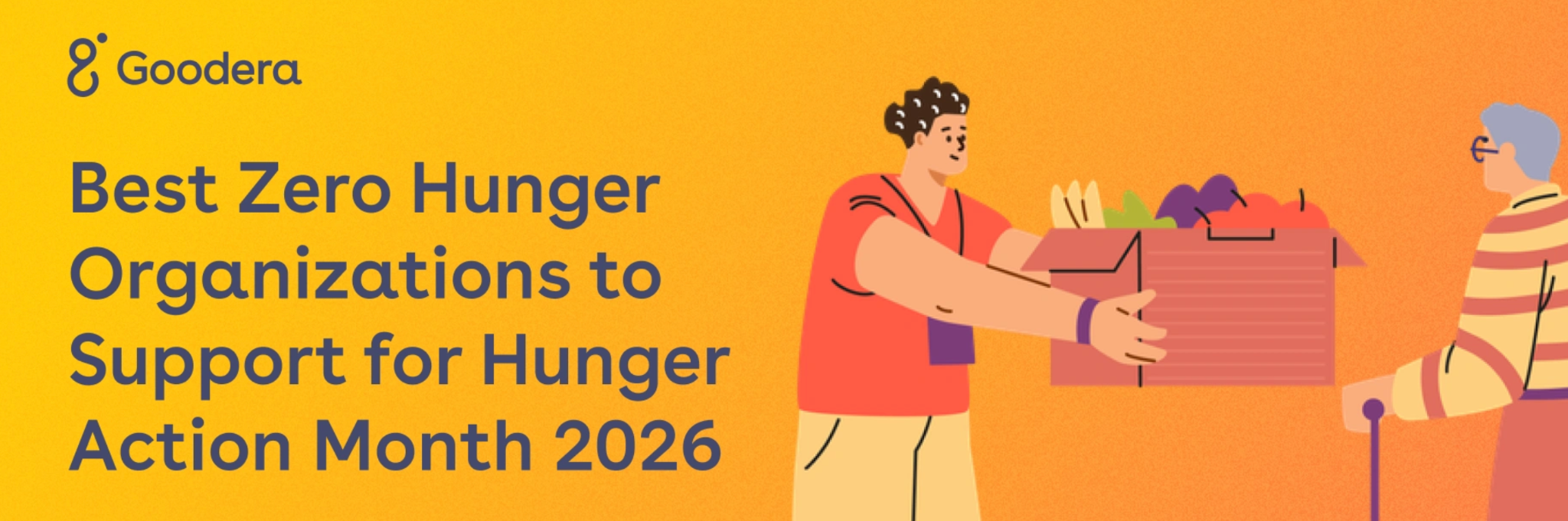 Goodera's blog banner titled 'Best Zero Hunger Organizations to Support for Hunger Action Month 2026'