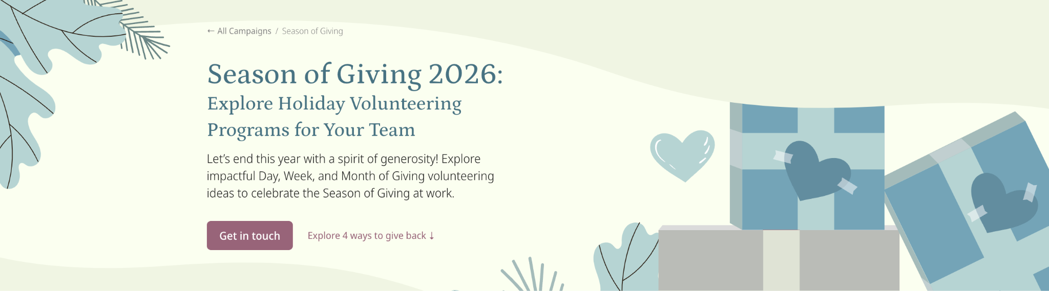 Goodera's Season of Giving volunteering catalog