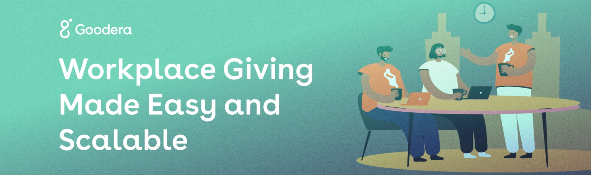 Goodera's blog banner titled, 'Workplace Giving Made Easy and Scalable'
