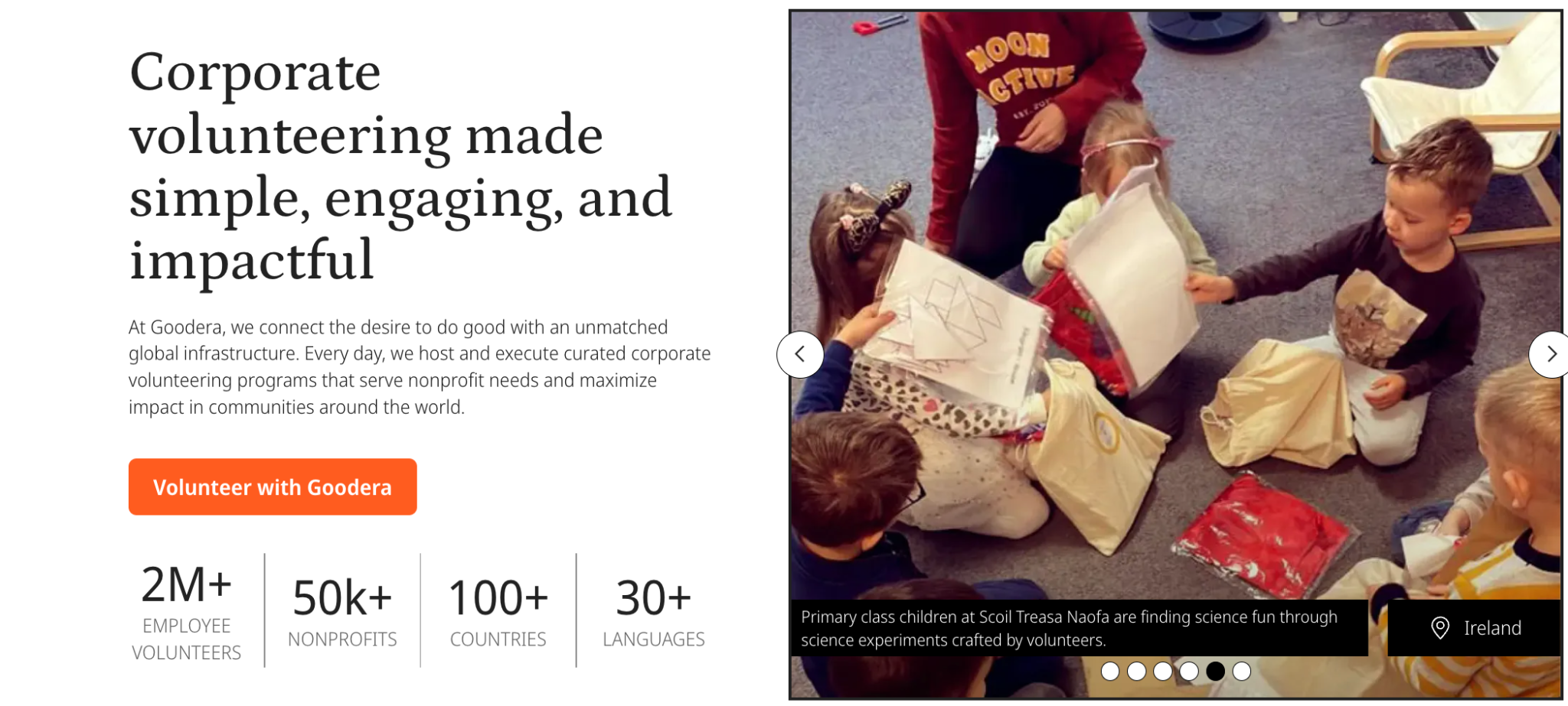 Goodera's website banner