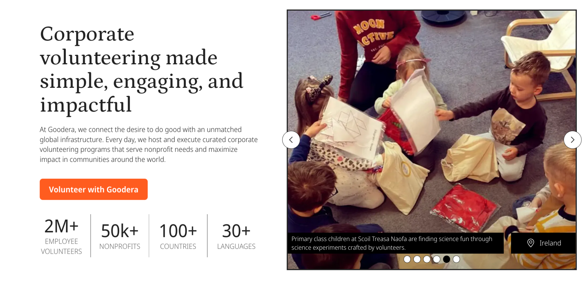 Goodera's website banner