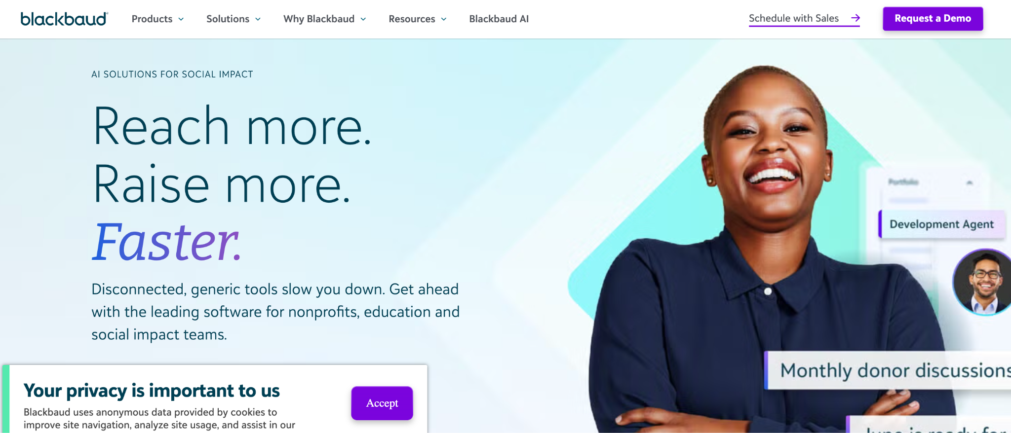 YourCause's website banner