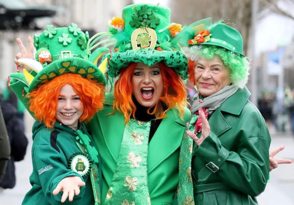 People dressed in green to celebrate St. Patrick's day