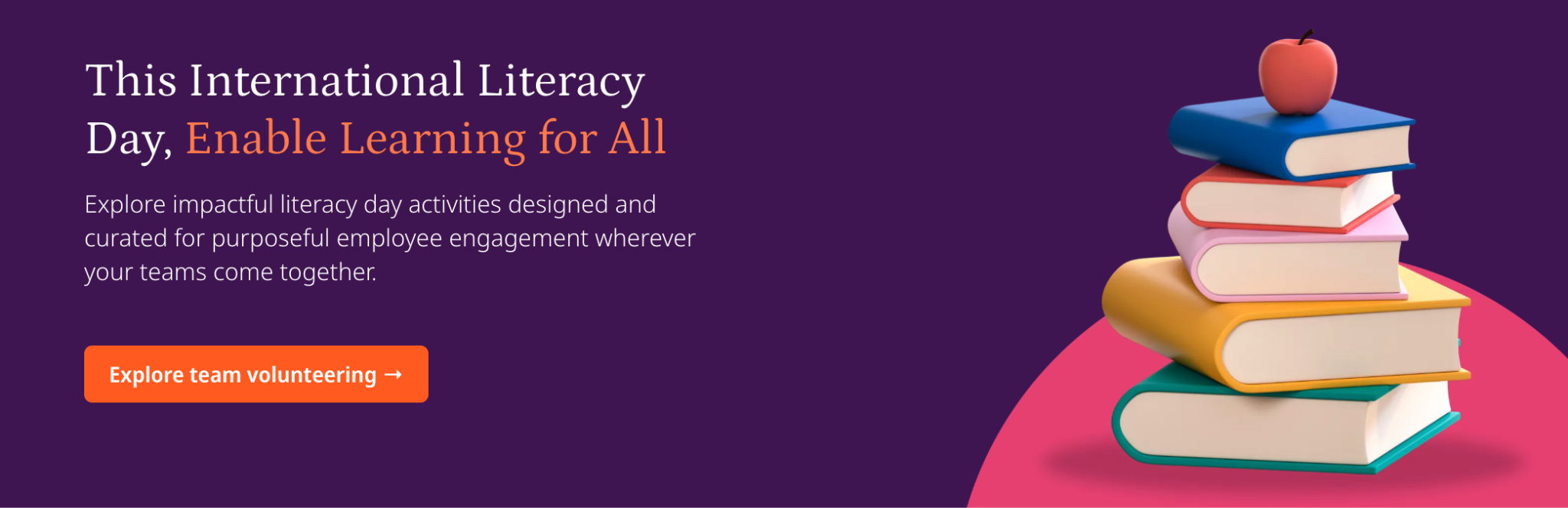 Goodera's corporate volunteering catalog for International Literacy day.