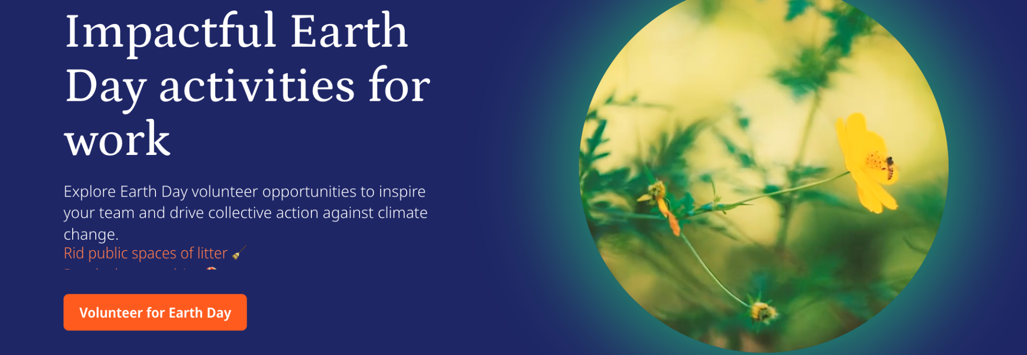 Goodera's corporate volunteering catalog for Earth Day
