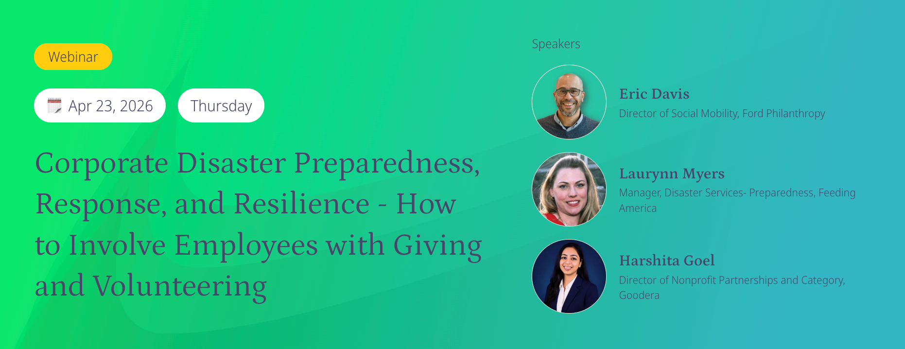 goodera's webinar on 'Corporate Disaster Preparedness, Response, and Resilience.'