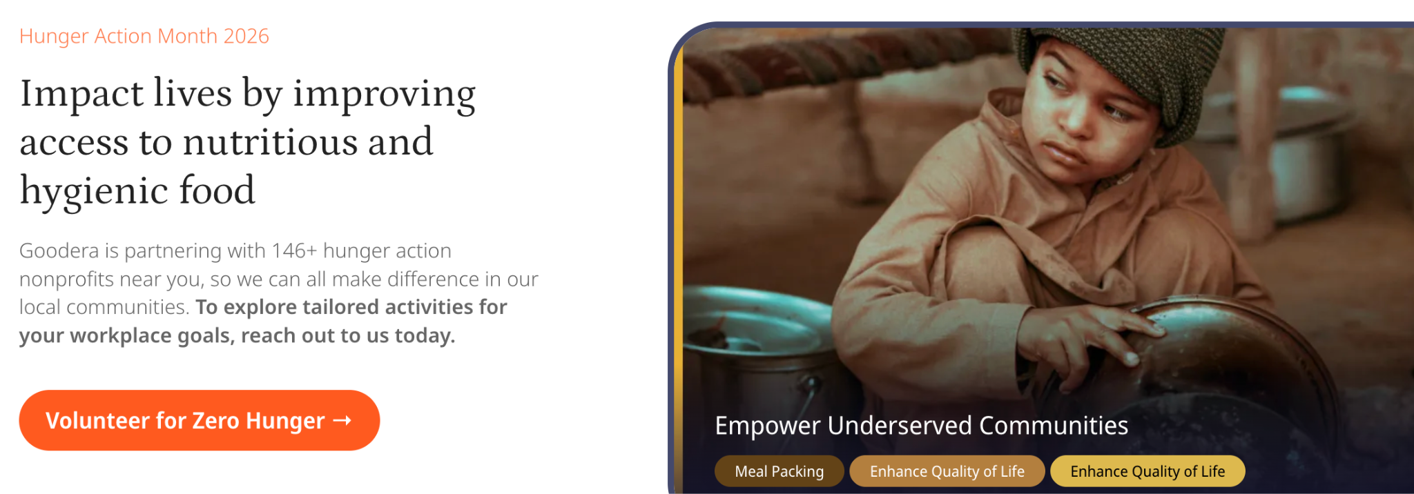 Goodera's catalog of Hunger action month 2026