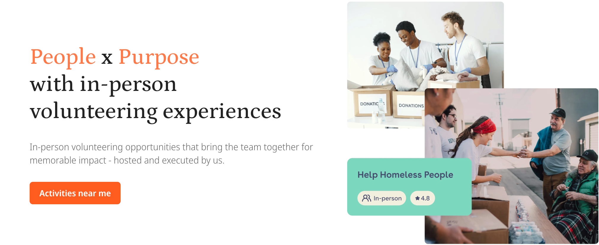 Goodera's in-person volunteering catalog