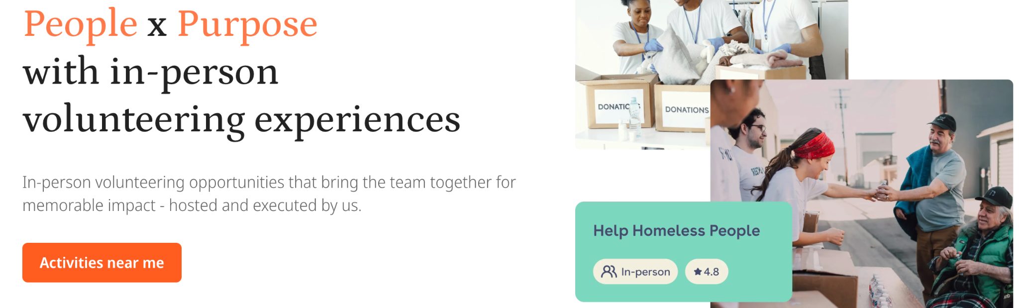Goodera's catalog of In person Volunteering