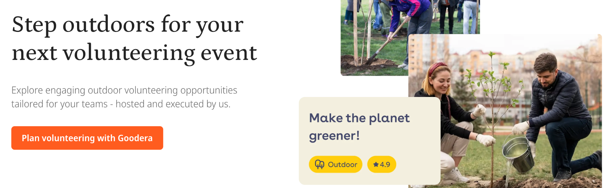 Goodera's catalog of Outdoor Volunteering