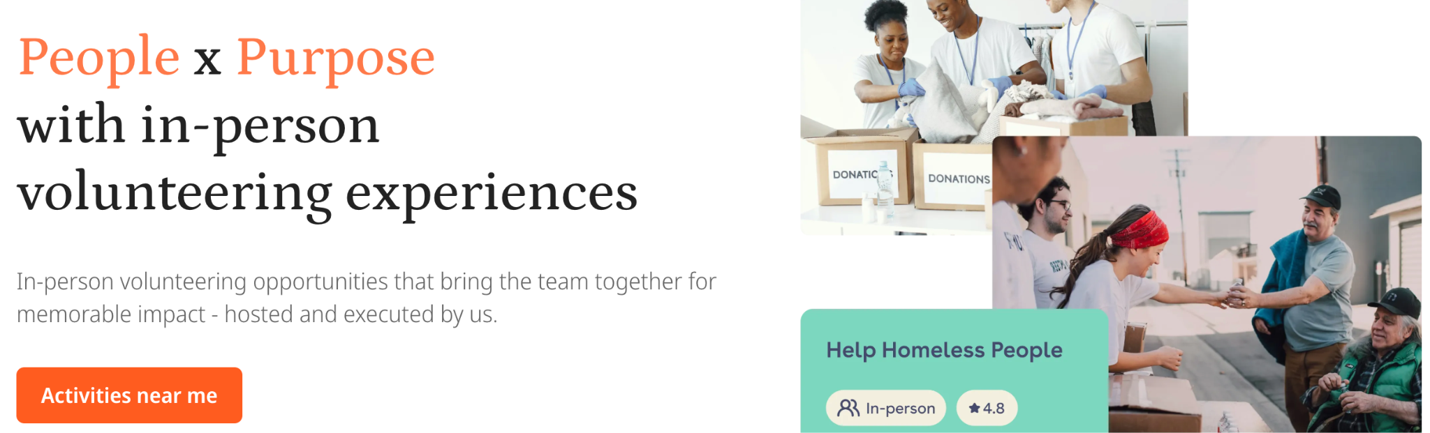 Goodera's catalog of In-person Volunteering