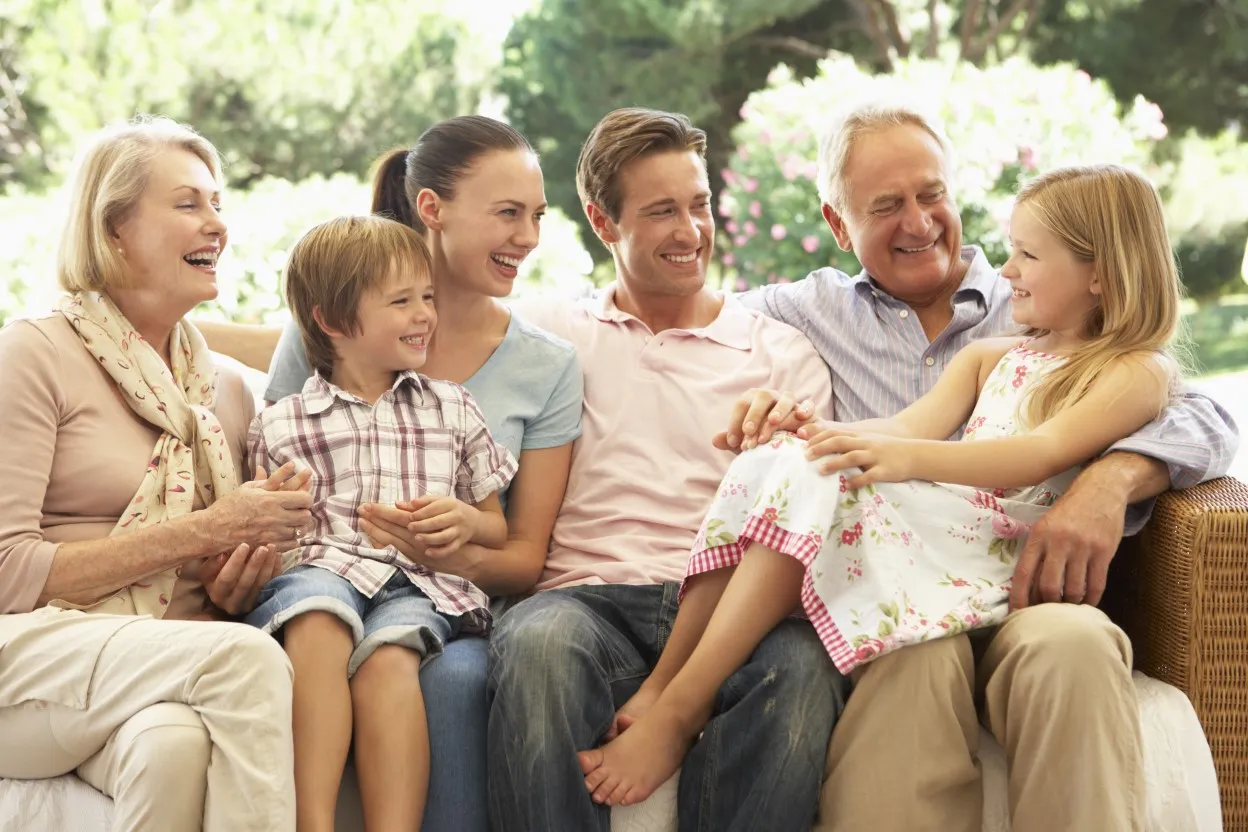 Multi-generation happy family 