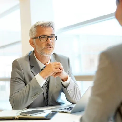 Client having a meeting with his relationship manager to decide his future