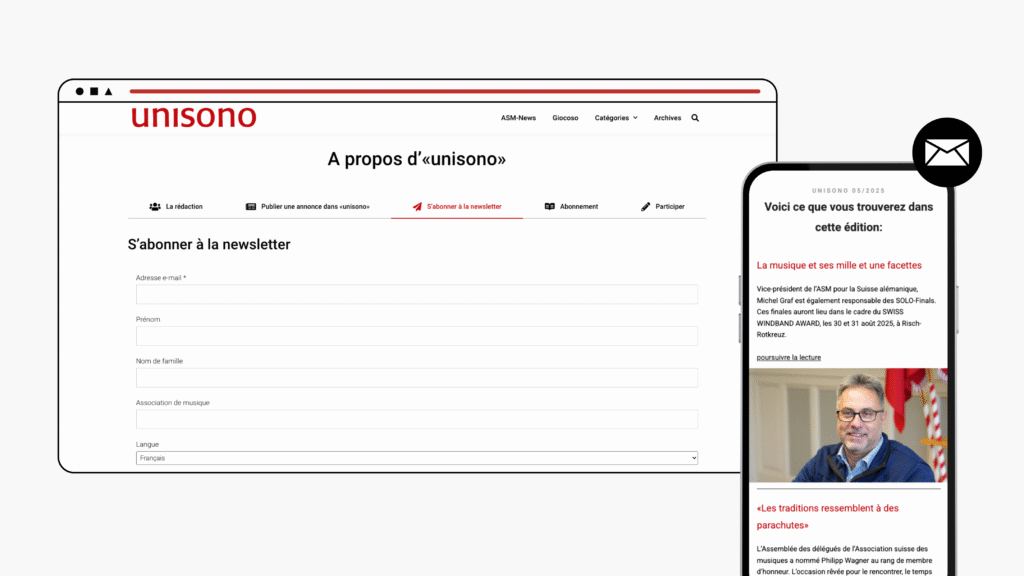 Mockup inscription à la newsletter unisono