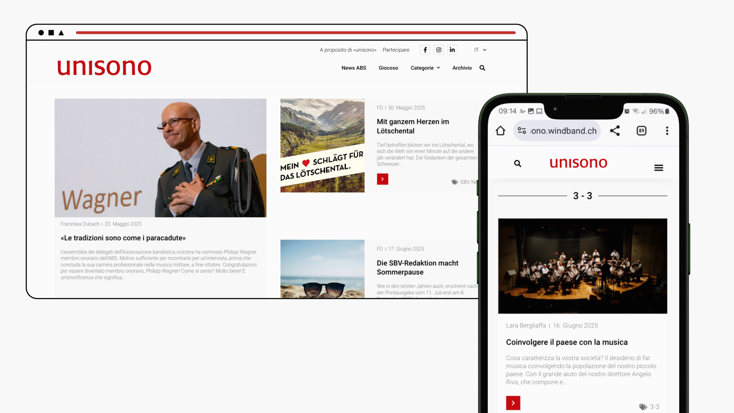 Mockup di una schermata