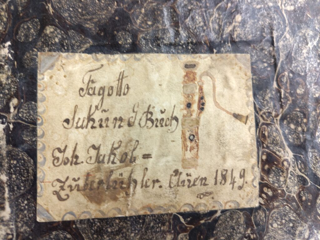 Recueil de partitions pour basson, daté de 1849