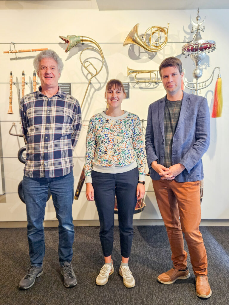 Equipe du projet de recherche sur la musique à vent à la HEAB, de g. à d.: Adrian von Steiger, Miryam Giger et Yannick Wey