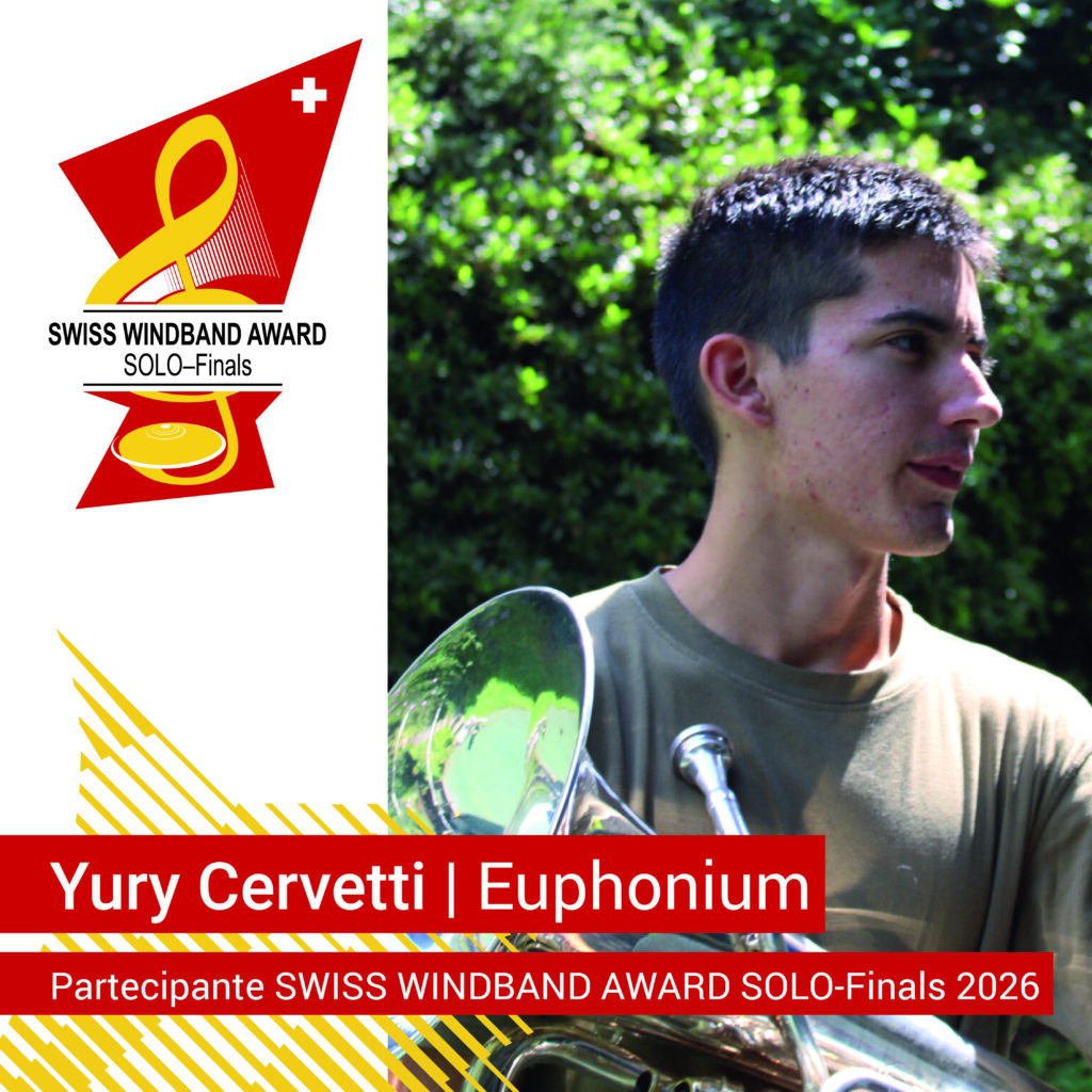 Yuri Cervetti mit Euphonium im Design «SOLO-Finals»