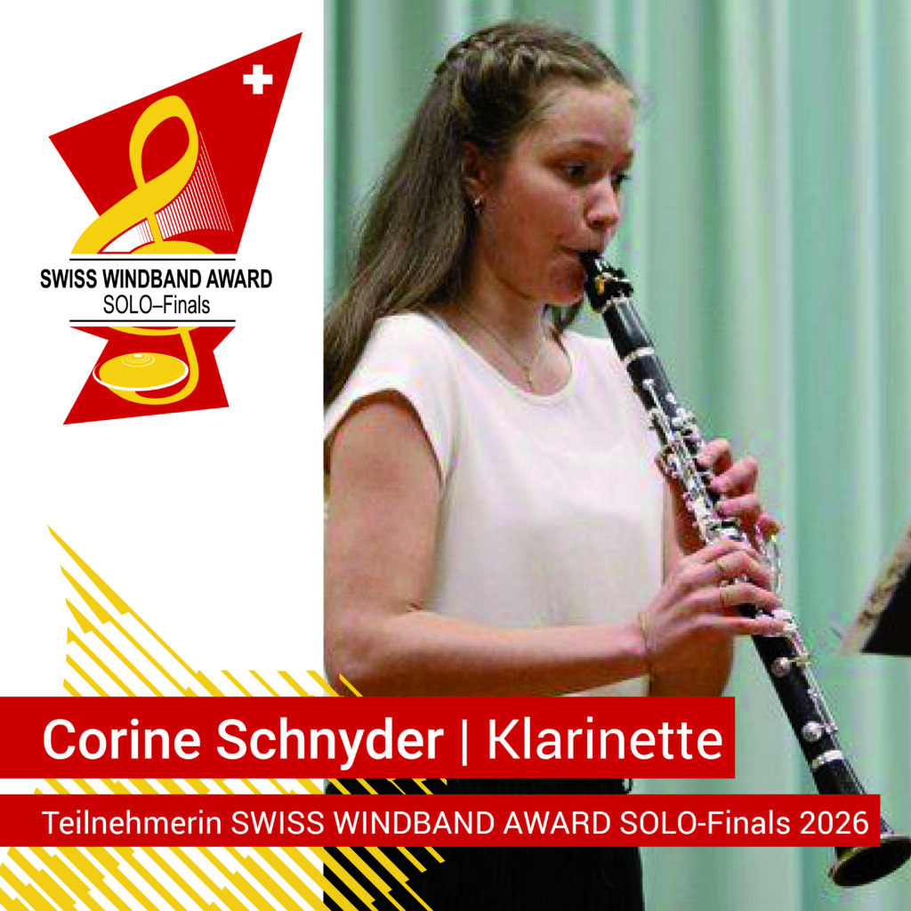 Corine Schnyder mit Klarinette im Design «SOLO-Finals»
