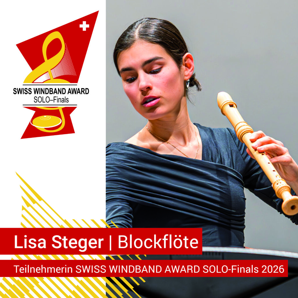 Lisa Steger mit Blockflöte im Design «SOLO-Finals»