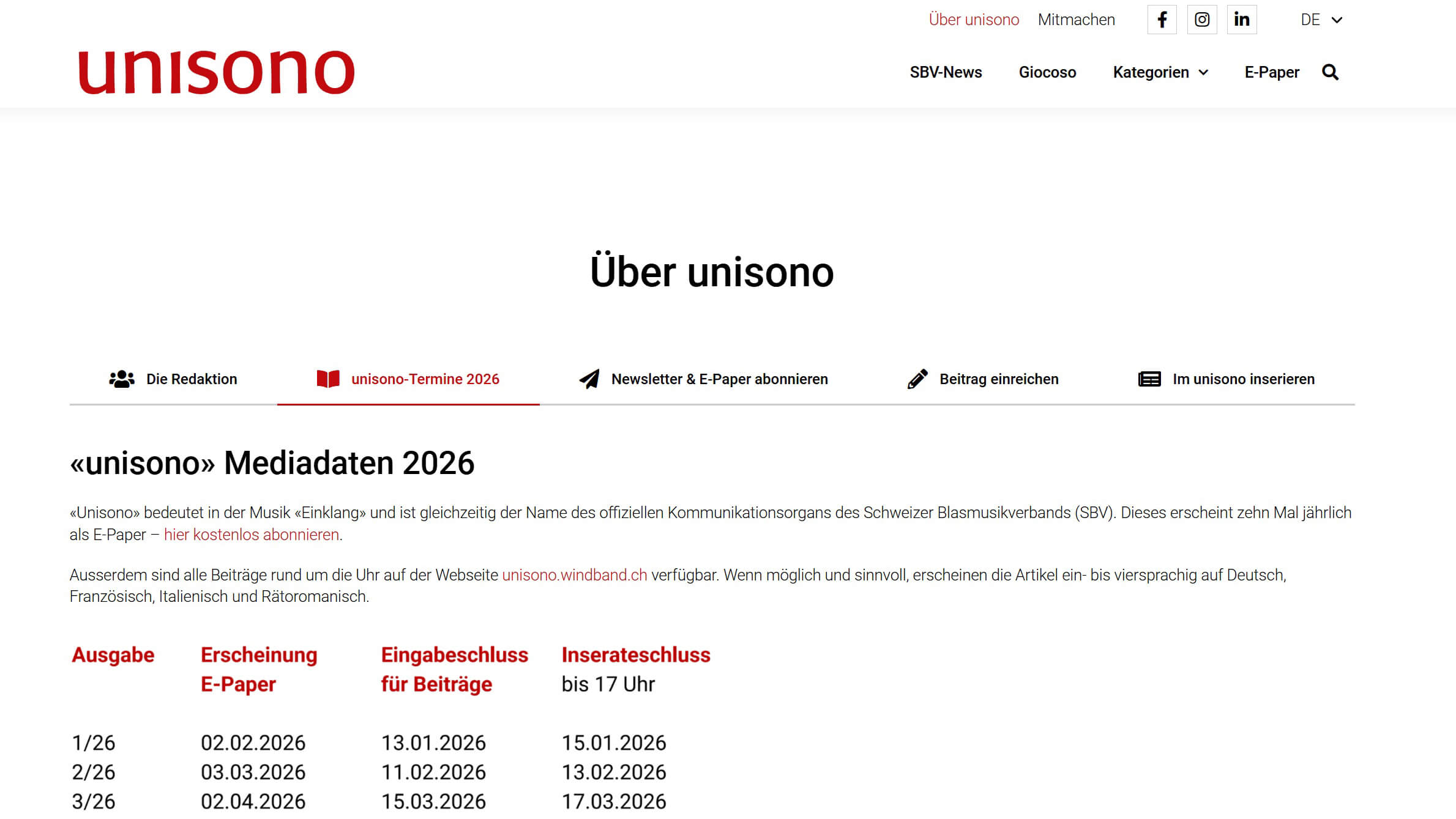 Über «unisono»