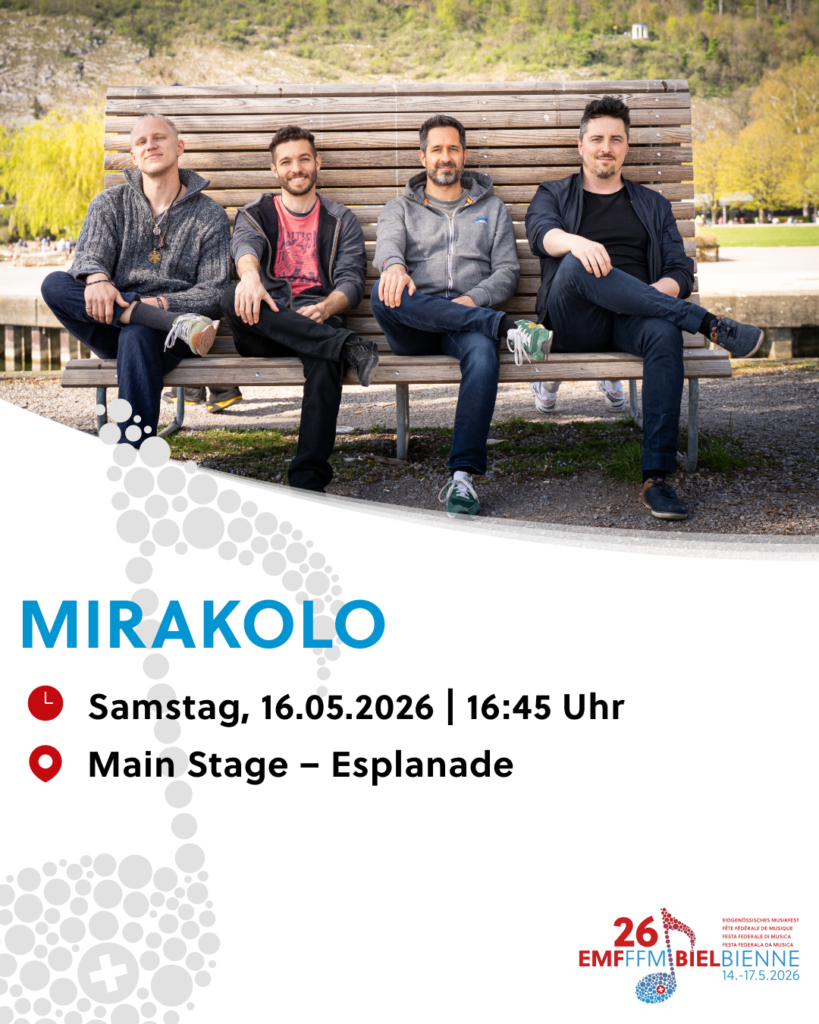Foto di gruppo e informazioni sul concerto alla FFM26 dei Mirakolo