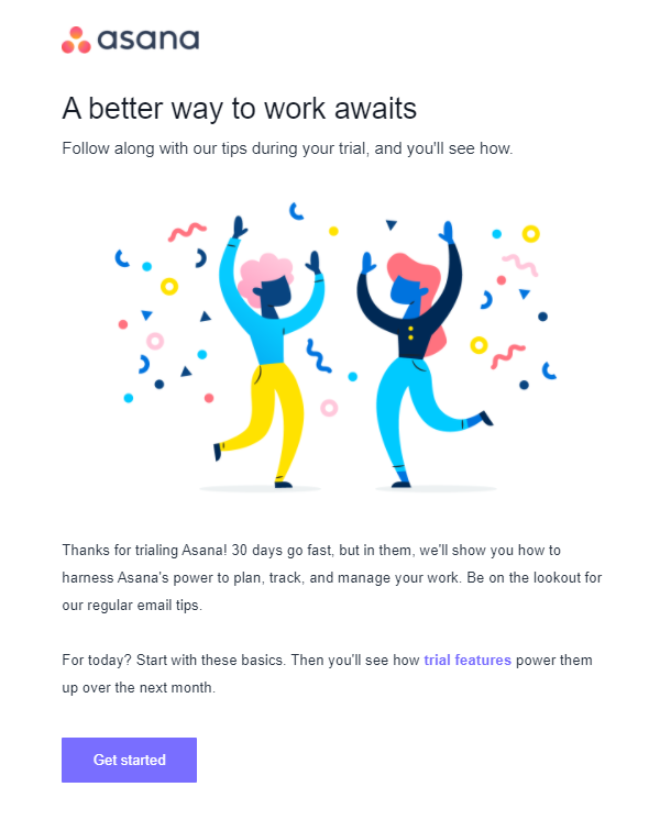 example of welcome email as one type of user onboarding