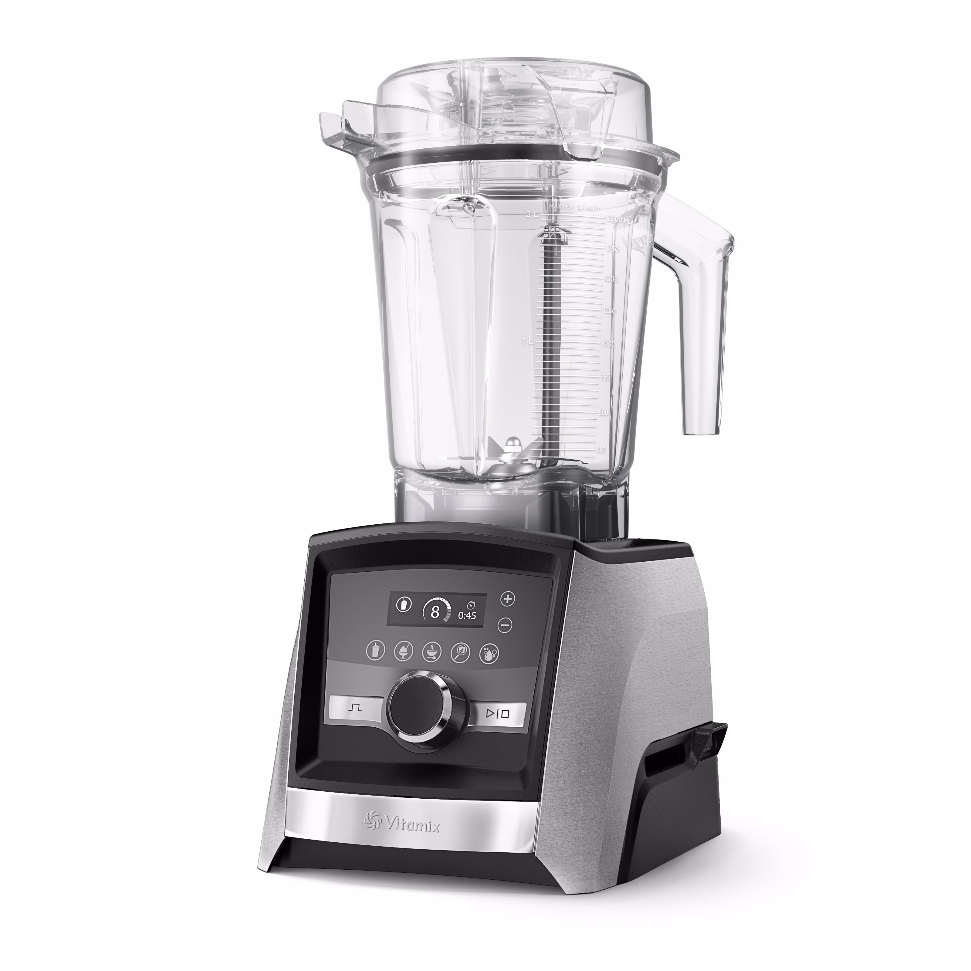 Mit dem Hochleistungsmixer Vitamix Ascent A3500i Blender können Sie Säfte, Smoothies (sowohl Obst als auch Gemüsesmoothies) herstellen, Zutaten mischen, Eiswürfel zerkleinern,
Sorbet und Speiseeis zubereiten, Suppen kochen, Mehl mahlen, Dips mixen. Das Gerät lässt sich per Automatikprogramm reinigen.
Inhalt
Hochleistungsmixer inkl. folgenden Funktionen: fünf Automatikprogramme, Touchscreen, Pulsfunktion,
1200-1400W, Self Detect Technologie, Timer, Edelstahloptik, Volumen 2 Liter, 10 Jahre Garantie
Stößel, Rezeptbuch, Originalkarton