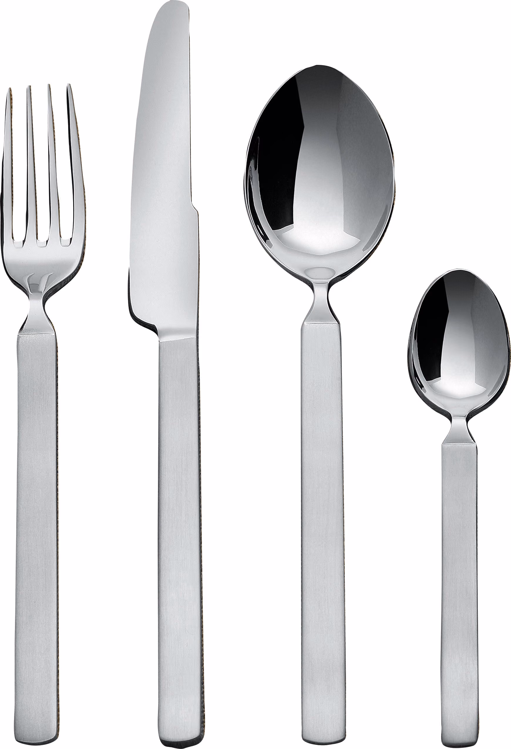 Dry, ein absoluter Design Klassiker. Im Jahre 1982 von Achille Castiglioni entworfen, ist es das erste von Alessi produzierte Besteck der Unternehmensgeschichte.
Das Besteck überzeugt durch die gekonnte Kombination aus glänzendem Oberteil und mattiertem Griff.
Bestehend aus:6 x Tafelmesser, 6 x Kaffeelöffel, 6 x Tafellöffel, 6 x Tafelgabel
Inhalt:
24 Besteckteile aus 18/10 Edelstahl, matt-glänzend
Originalkarton