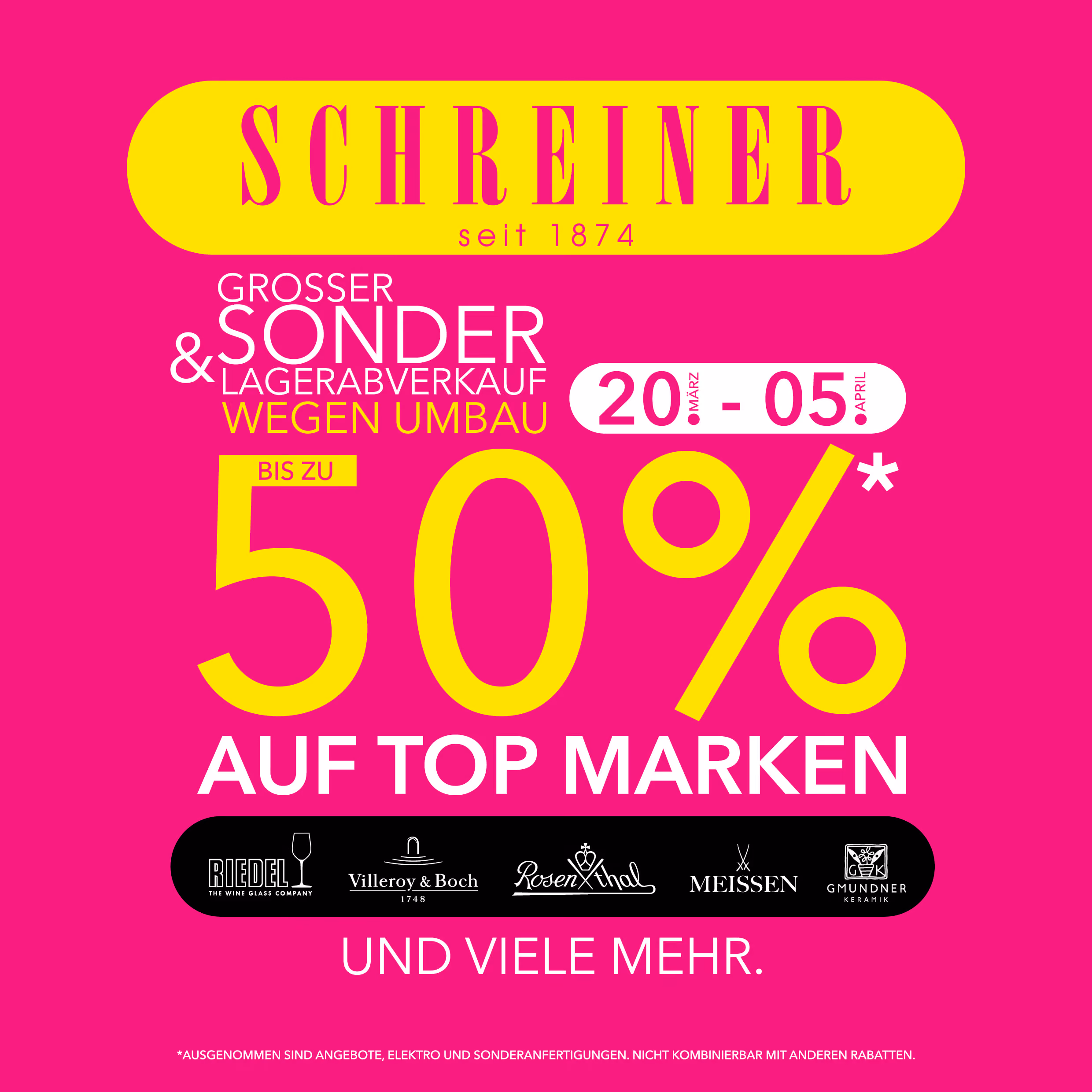Sonderverkauf wegen Umbau des 1. OG