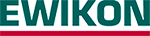EWIKON logo with teal letters and a red underline.