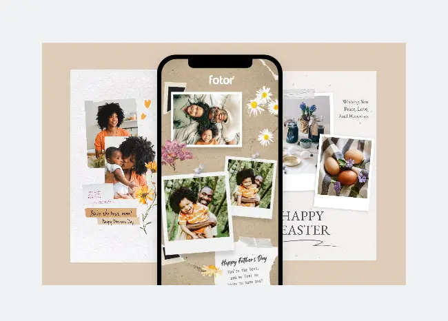 Collage style Instagram story with mixed images and text overlays