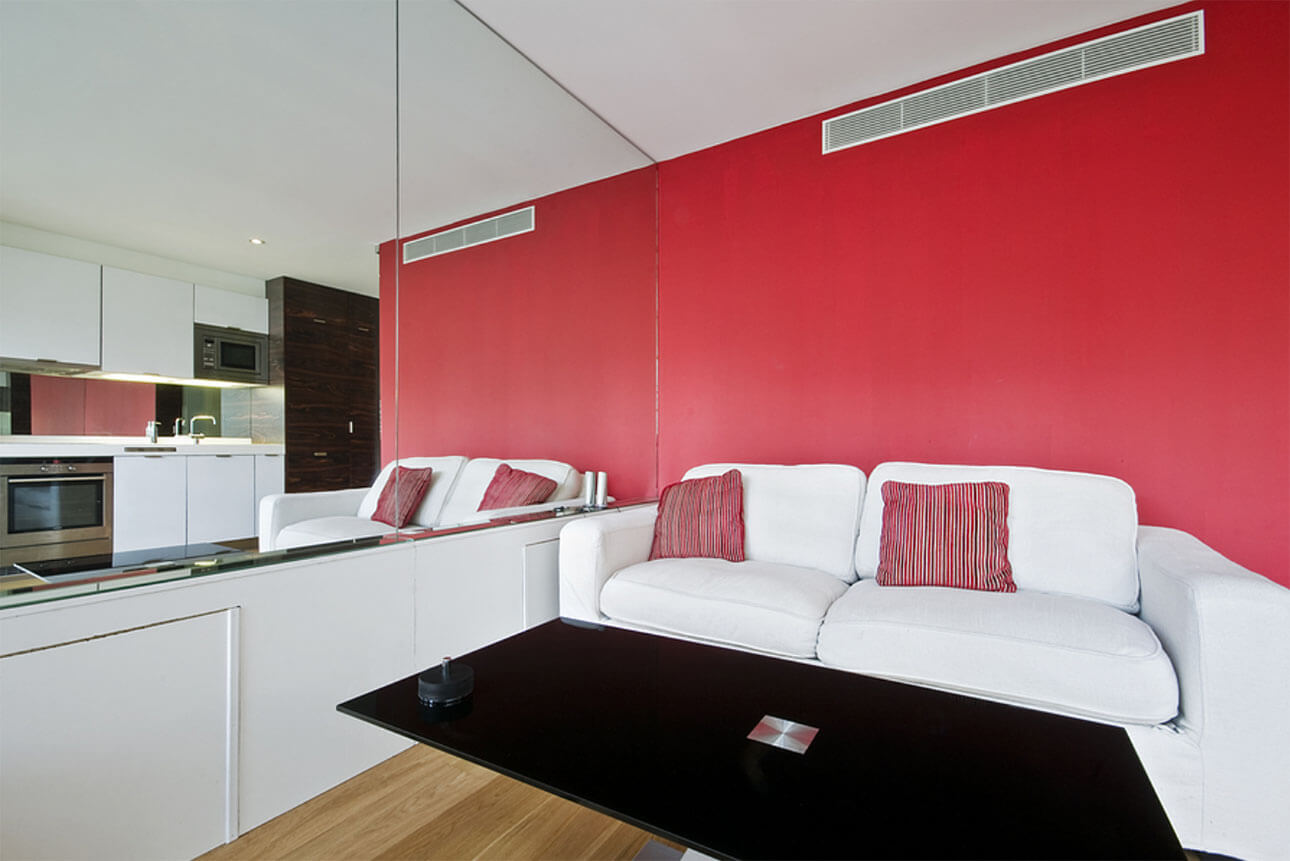 Modern ducted air conditioning system in a bright Sydney living room