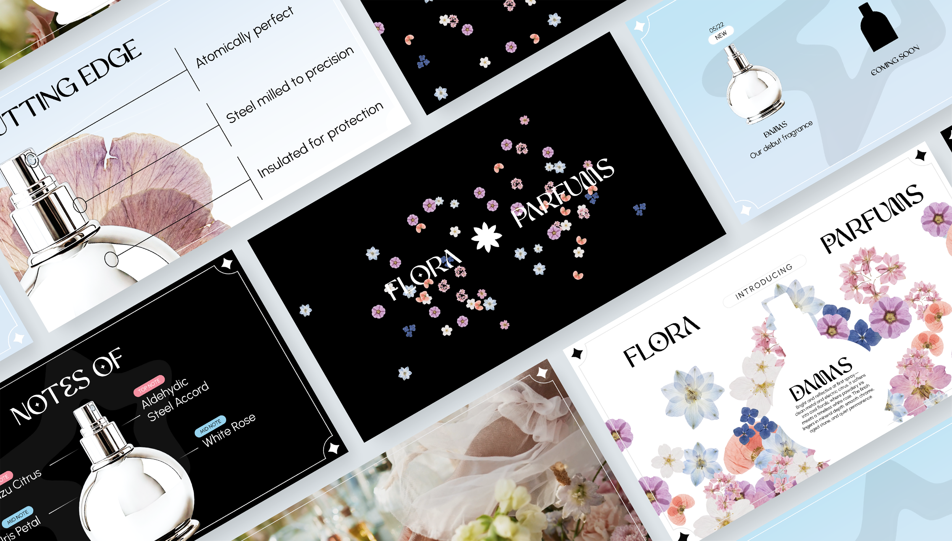 Luxury perfume brand concept | Slide designs outlining a concept presentation about product | Presentation design portfolio | Silver Fox Productions
