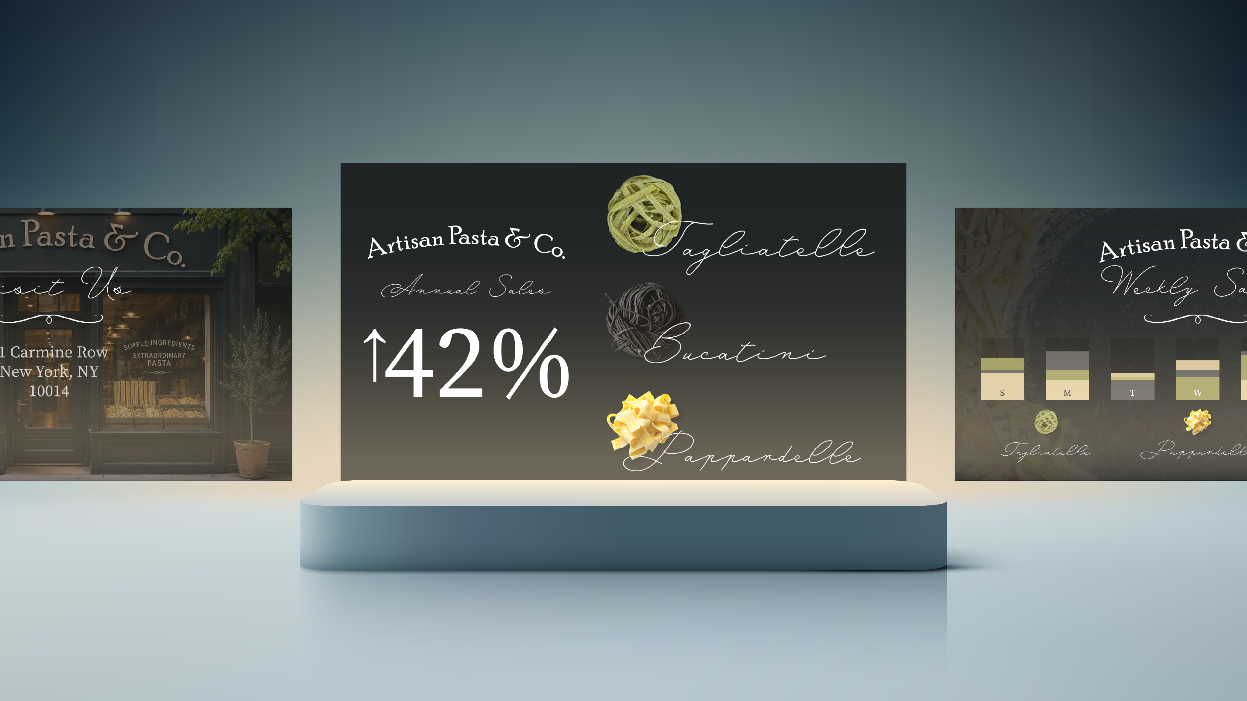 Artisan pasta brand concept | Slide designs outlining a concept presentation about product | Presentation design portfolio | Silver Fox Productions