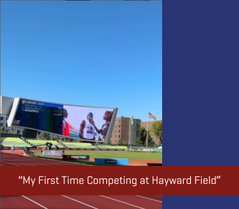Image of Lex on the jumbotron at Hayward Field