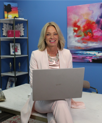 Meredith Calloway working at her desk