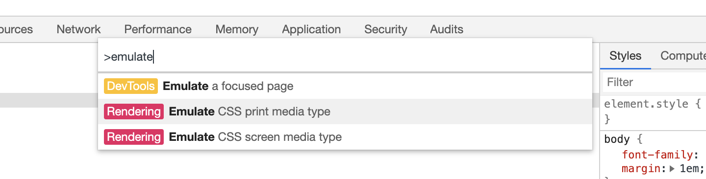 Emulate CSS media