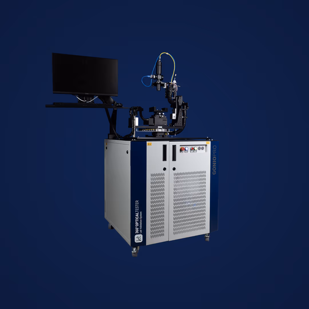 Precision Goniometer System on blue background