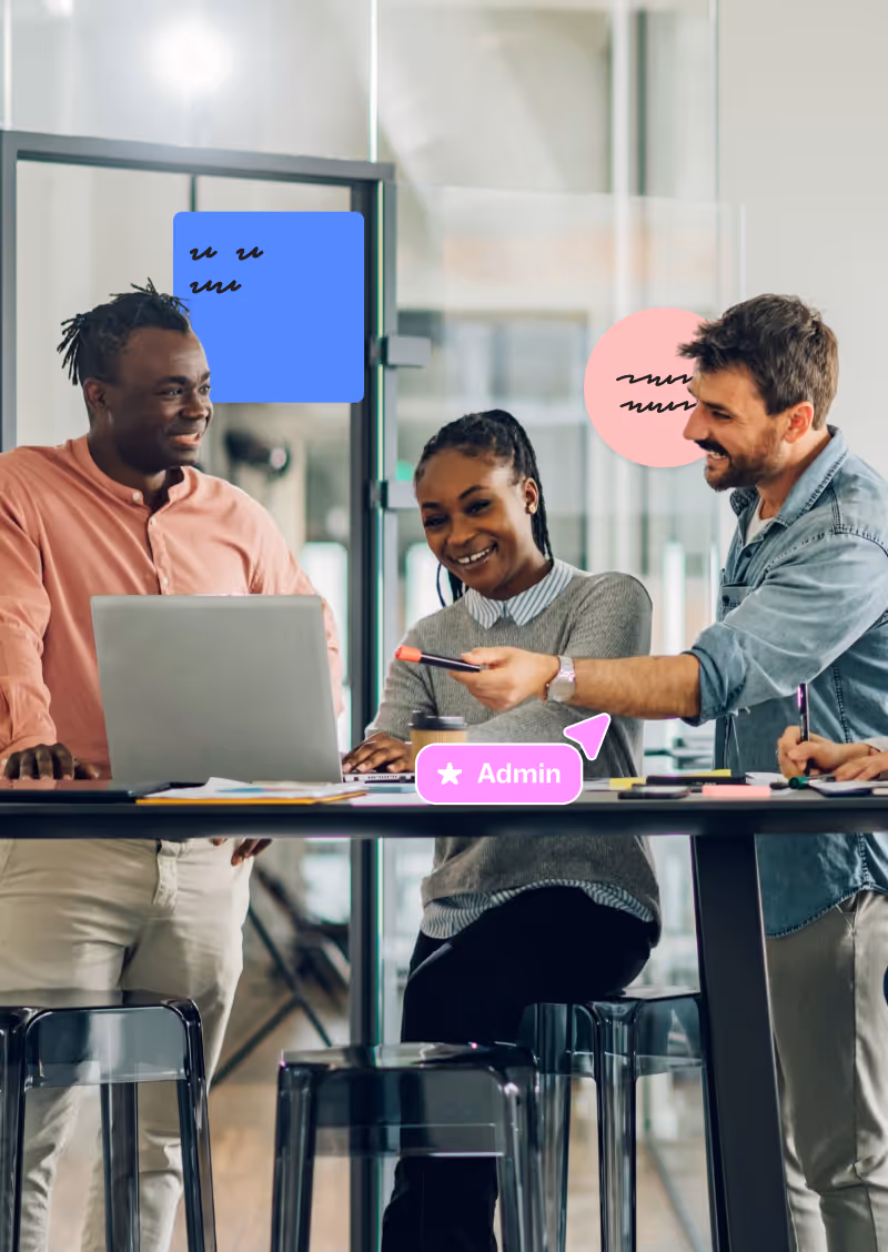 Consulting team using Mural to review backlog and planning items together.