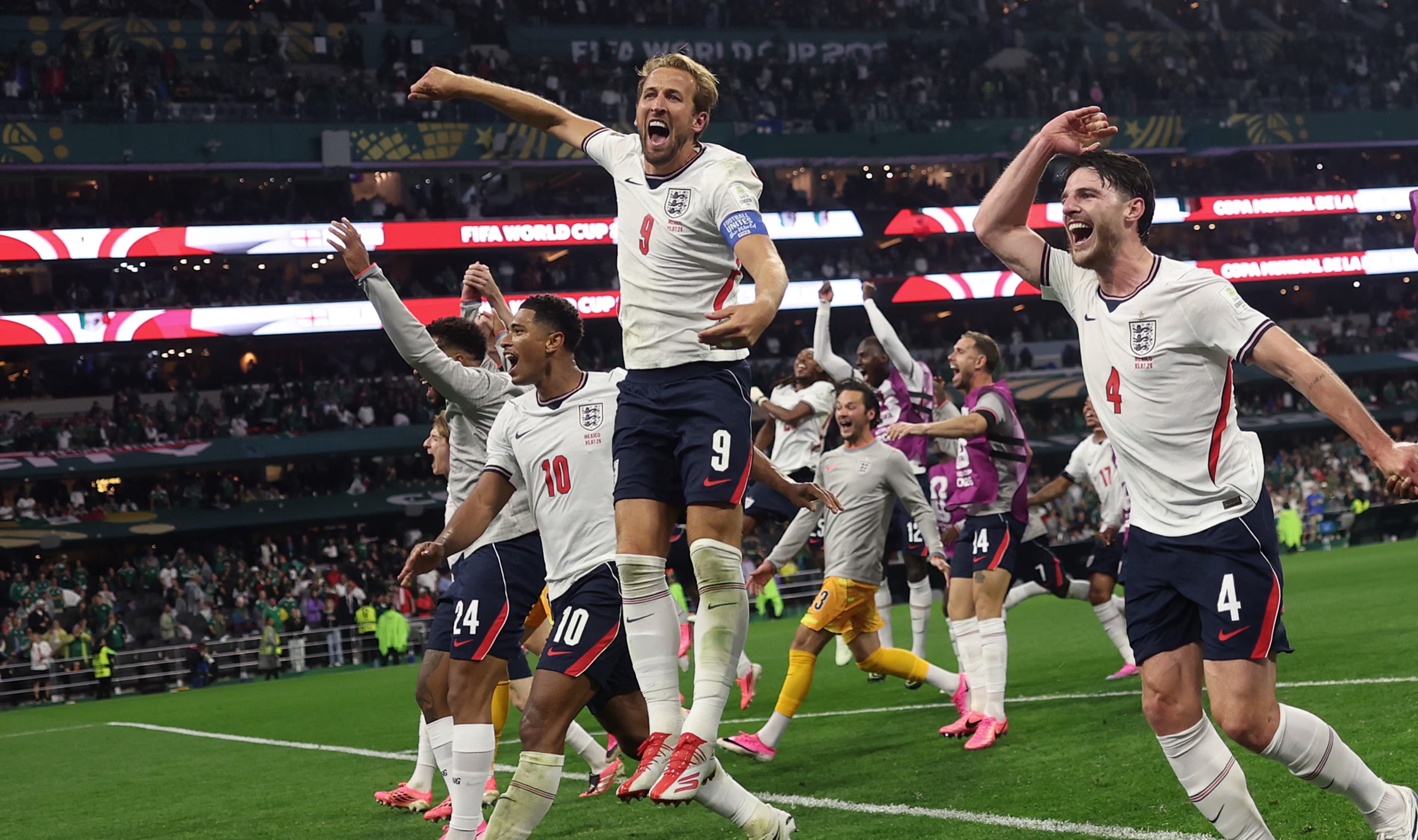 England players celebrating during the tournament