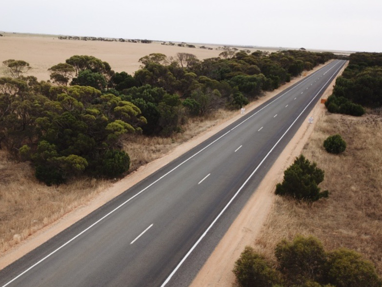 stretch of recently developed road at Stuart Highway