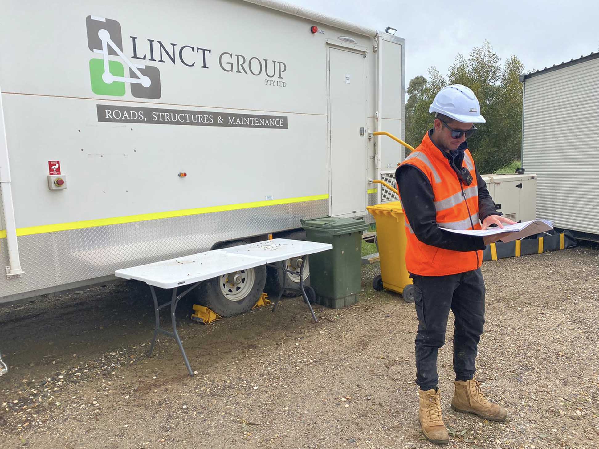 Linct Group engineer Jarod Hosking completing a compliance check