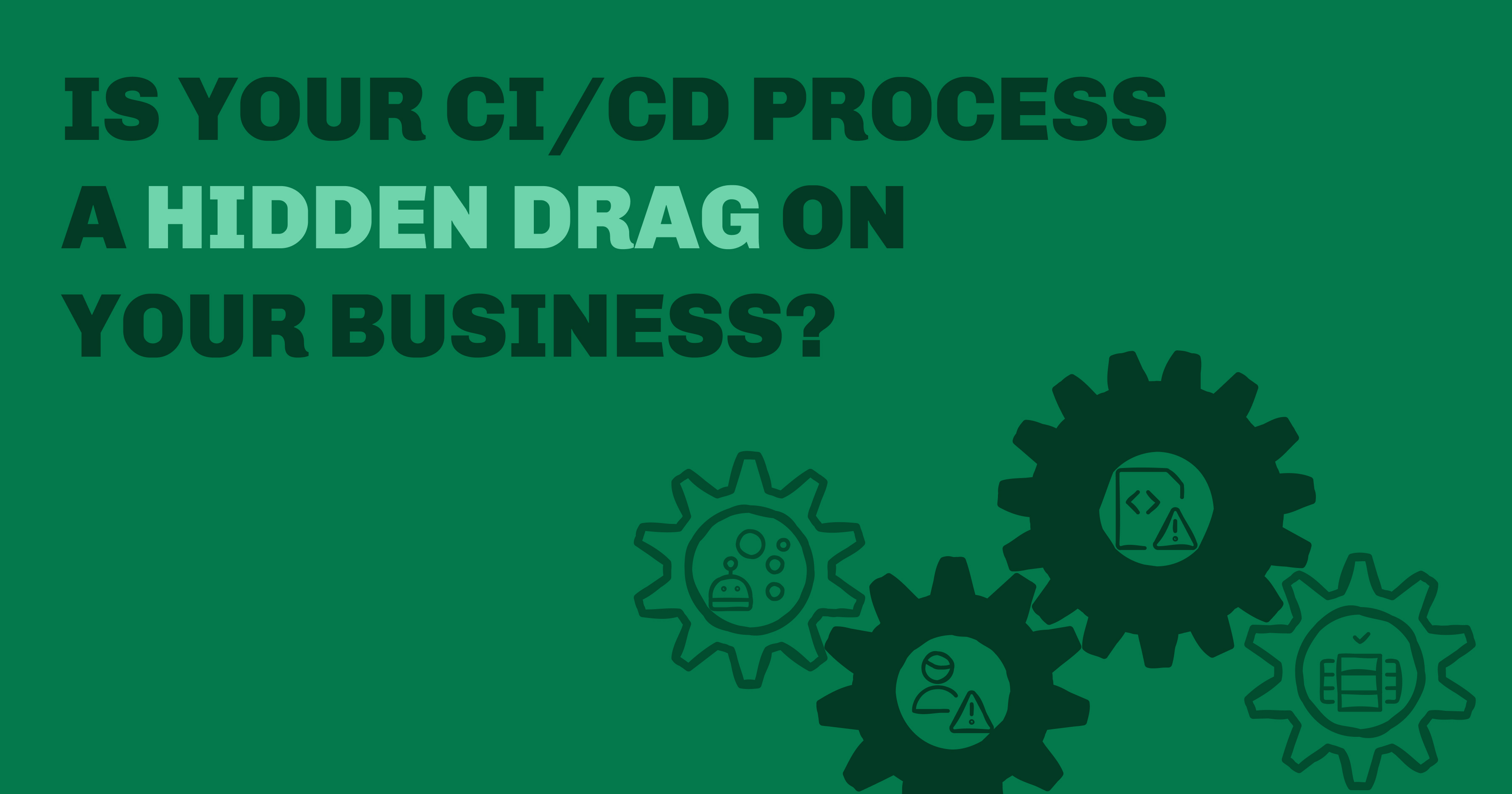 A chaotic mess of software delivery pipelines with a price tag attached with the label, tax