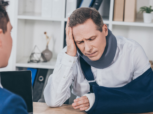 Victim Of A Lyft Accident Consulting With A PI Lawyer For Compensation